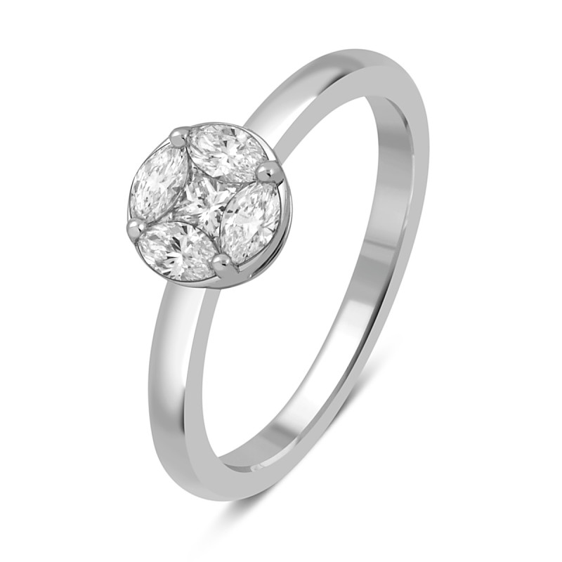 Кольцо из белого золота с бриллиантами 