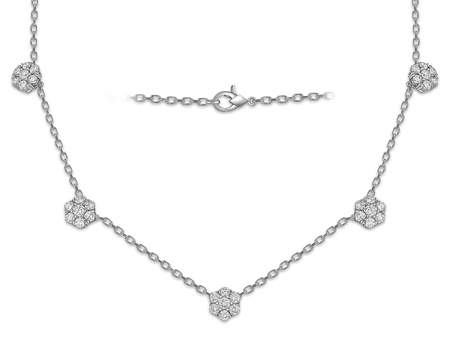 Колье из белого золота с бриллиантами (053770)