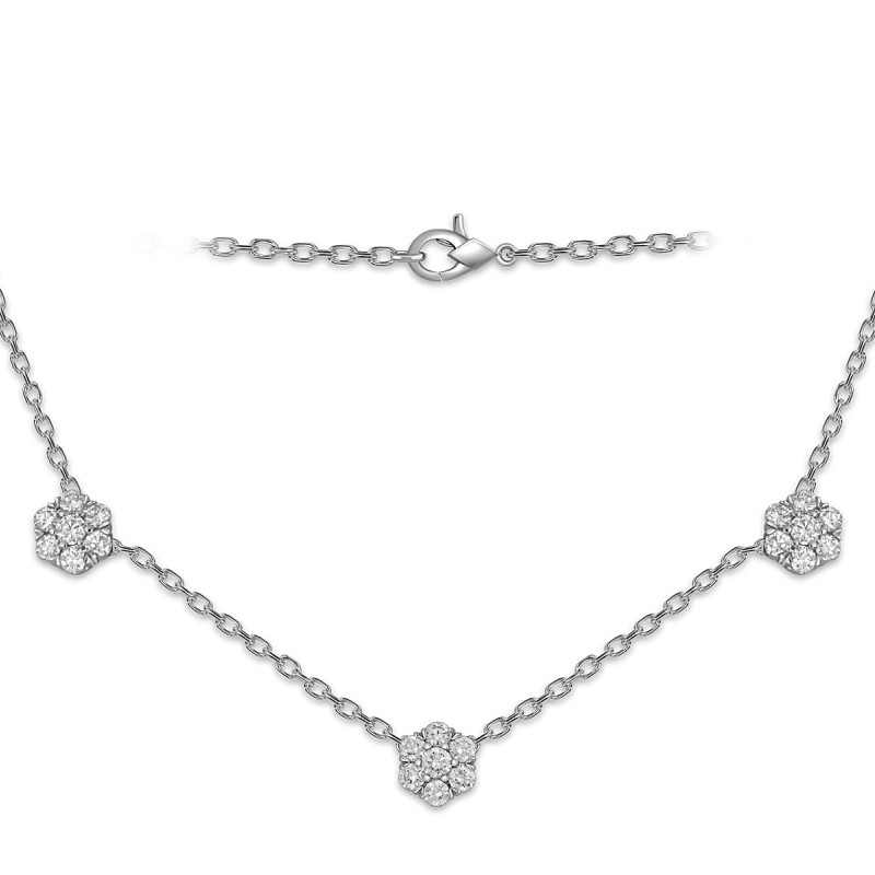 Колье из белого золота с бриллиантами (053770)