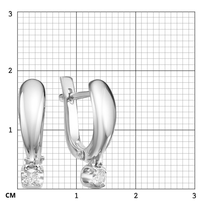 Серьги из белого золота с бриллиантами (043047)