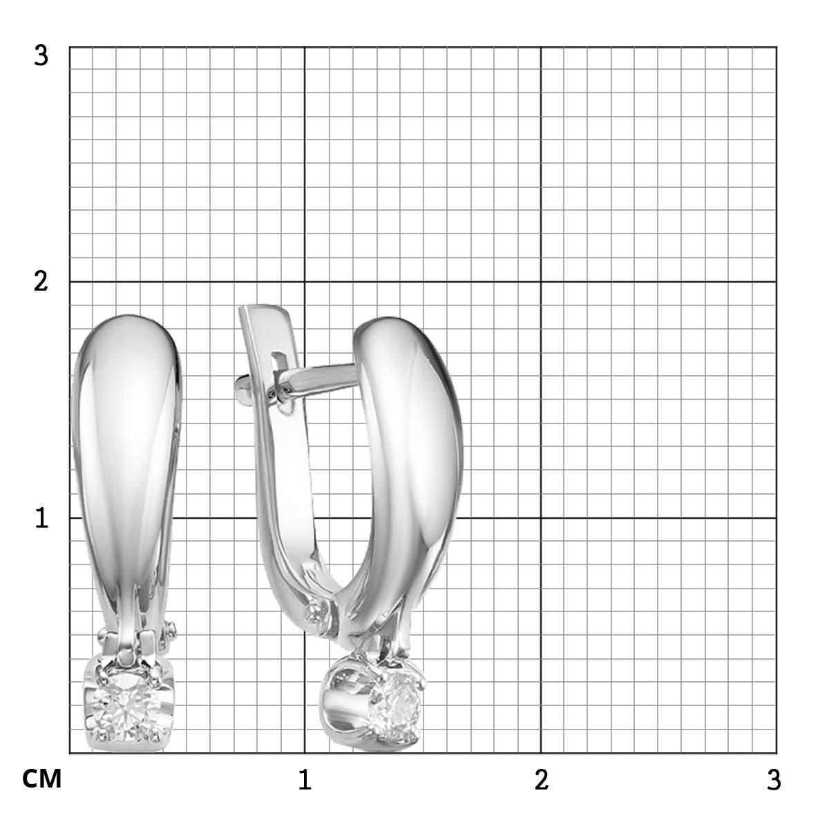 Серьги из белого золота с бриллиантами (043047)