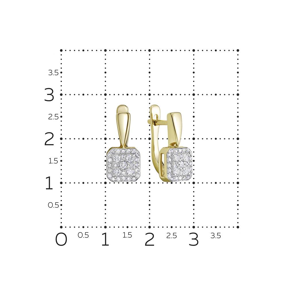 Серьги из жёлтого золота с бриллиантами (058846)