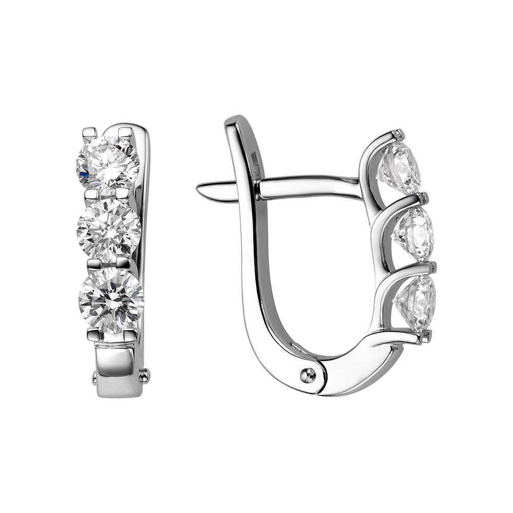 Серьги из белого золота с бриллиантами (053074)