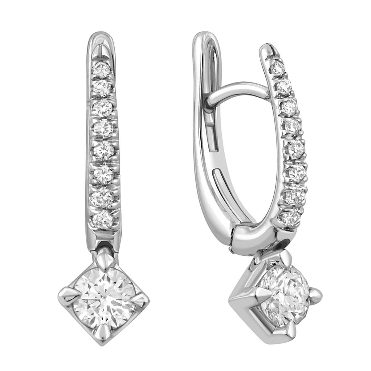 Серьги из белого золота с бриллиантами 