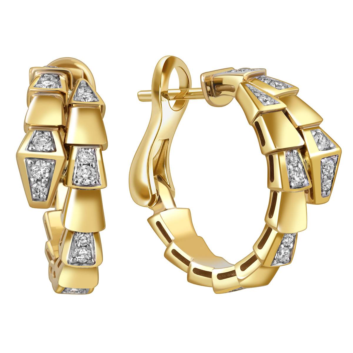 Серьги из жёлтого золота с бриллиантами (058537)