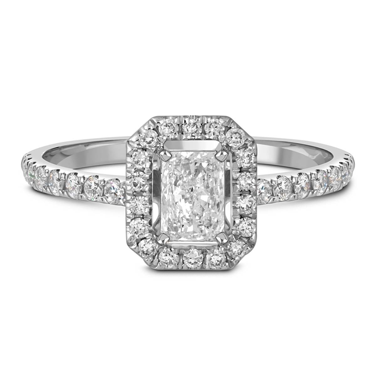 Помолвочное кольцо из белого золота с бриллиантами (052339)