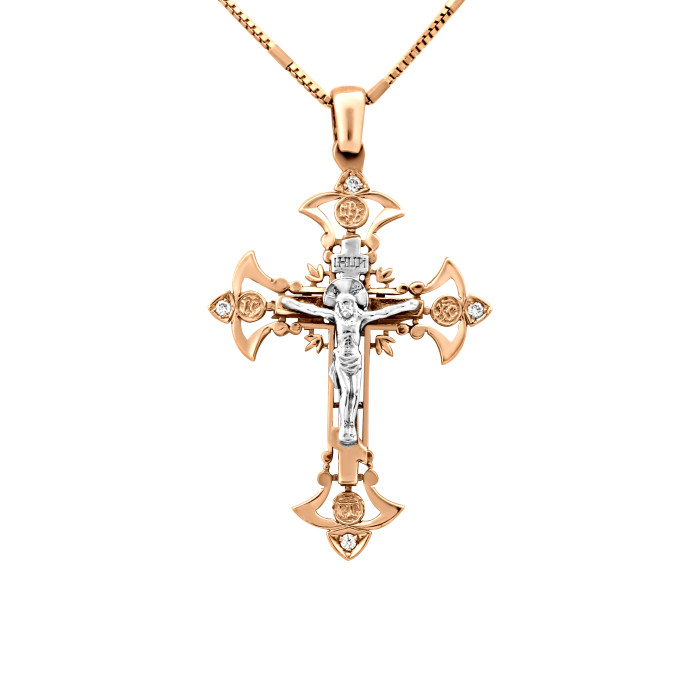 Колье из красного золота с бриллиантами (015462)