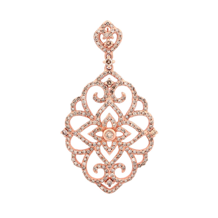 Кулон из красного золота с бриллиантами (046535)