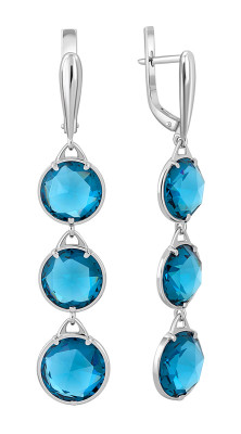 Серьги из белого золота с топазом (043592)