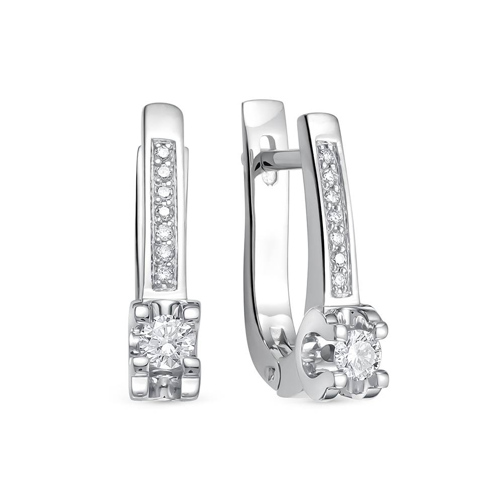 Серьги из белого золота с бриллиантами (047481)