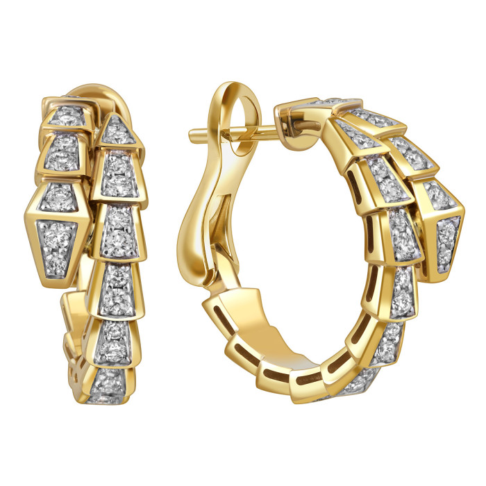 Серьги из жёлтого золота с бриллиантами (059137)