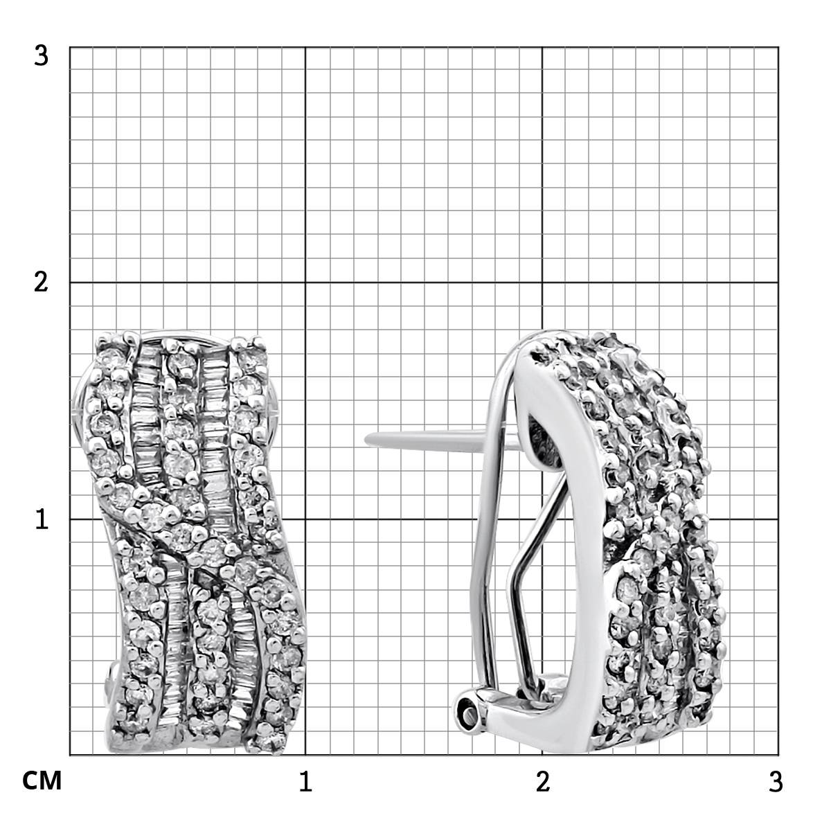 Серьги из белого золота с бриллиантами (014510)
