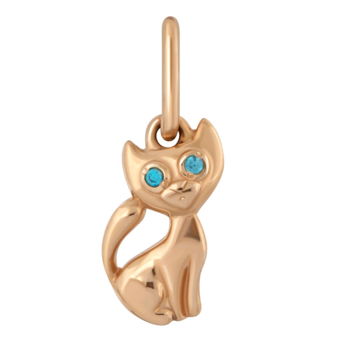 Детский кулон из красного золота с цветными фианитами 