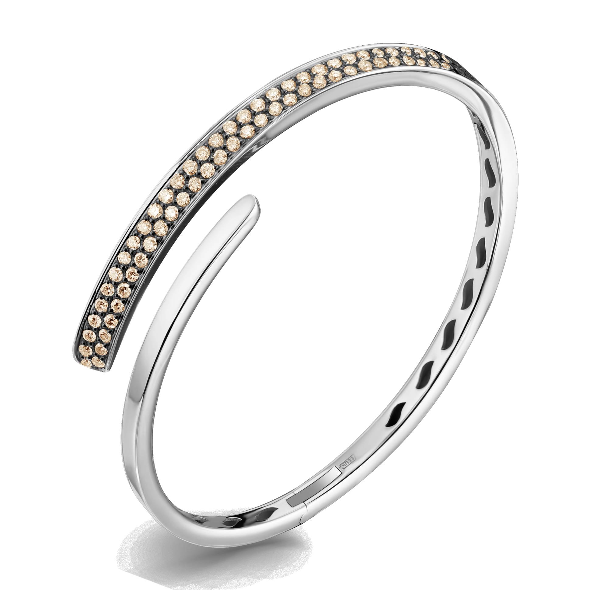 Браслет из белого золота с коньячными бриллиантами (063151)