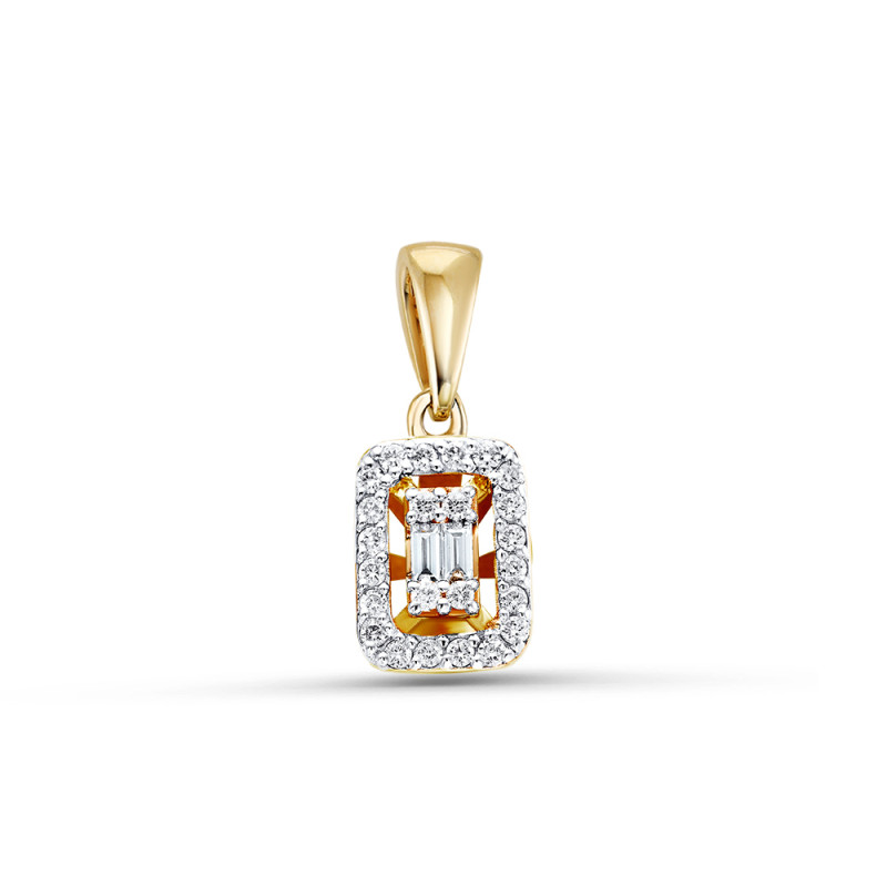 Кулон из жёлтого золота с бриллиантами (060872)