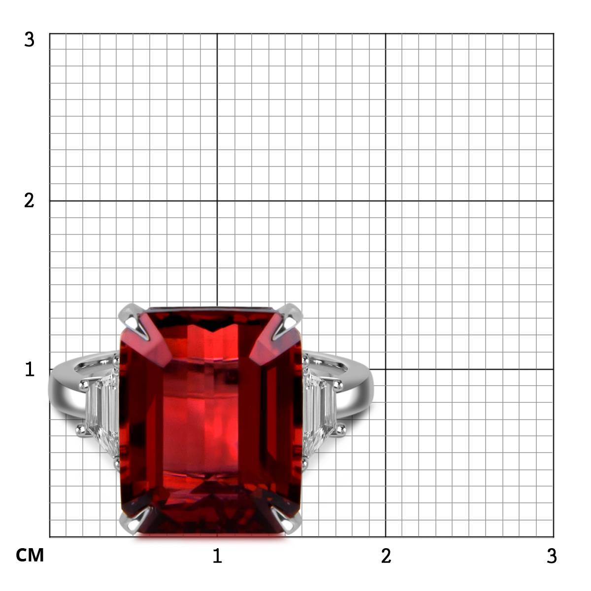 Кольцо из белого золота с бриллиантами и турмалином (059186)