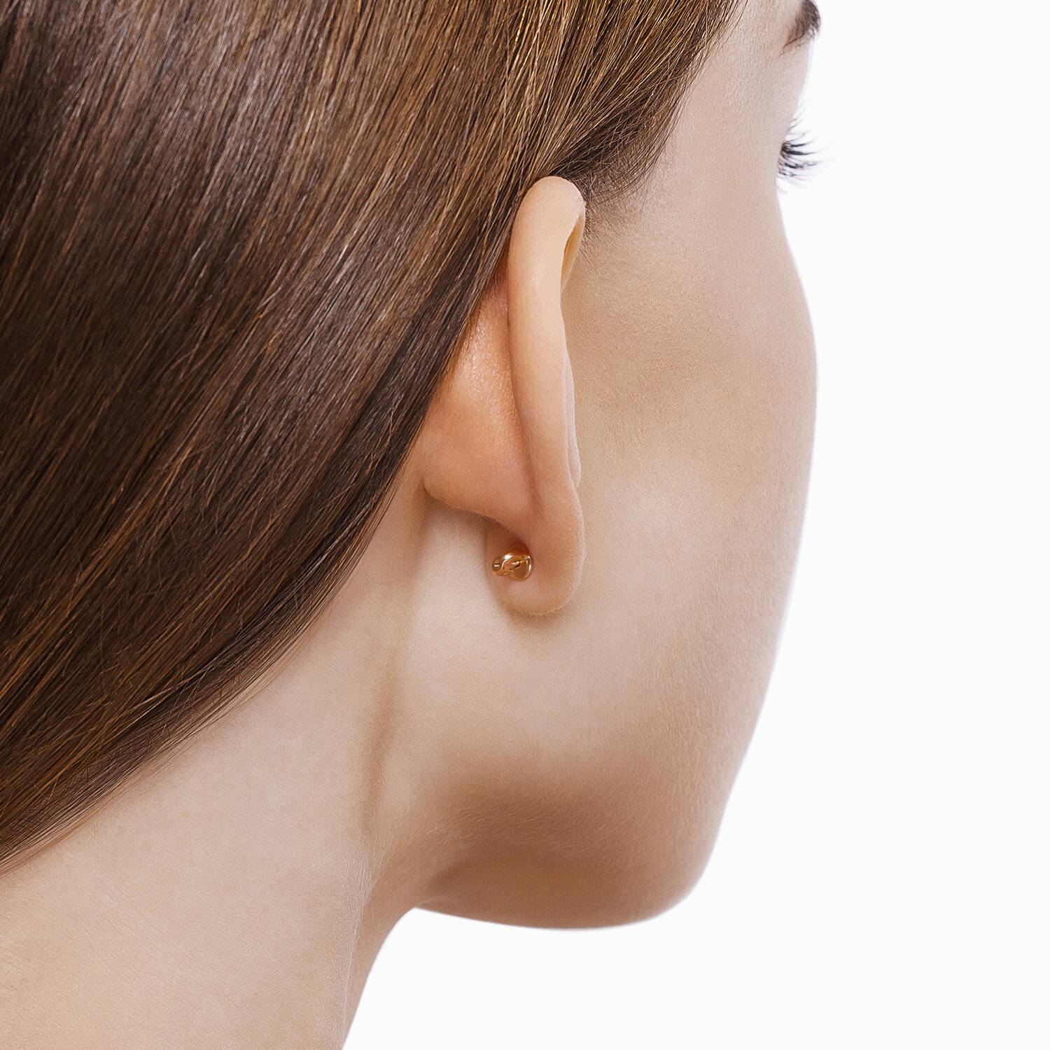 Серьги пусеты из комбинированного золота с бриллиантами (036432)