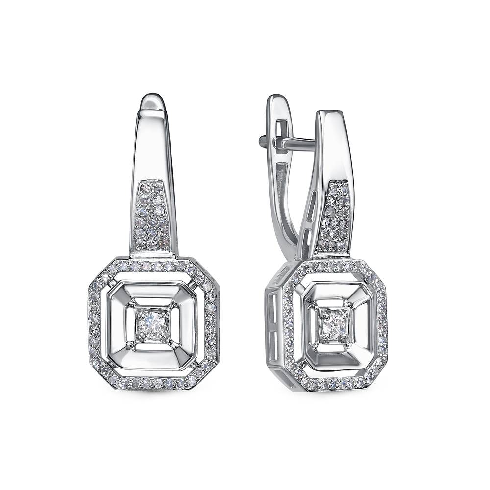 Серьги из платины с бриллиантами (058389)