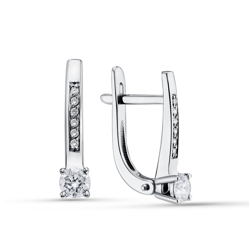 Серьги из белого золота с бриллиантами (058766)