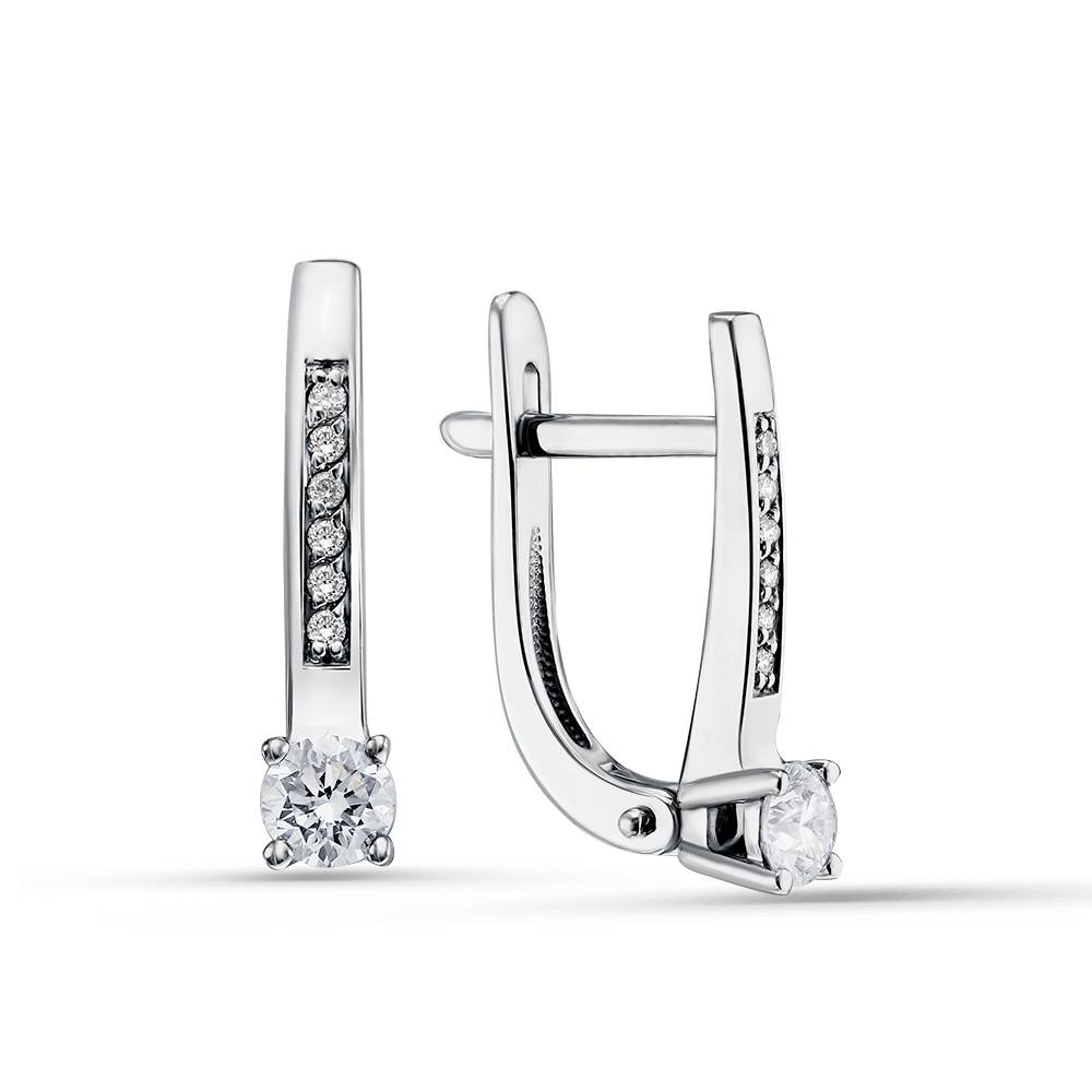 Серьги из белого золота с бриллиантами (058766)