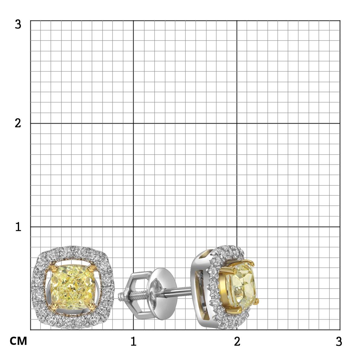 Серьги пусеты из белого золота с бриллиантами (062831)