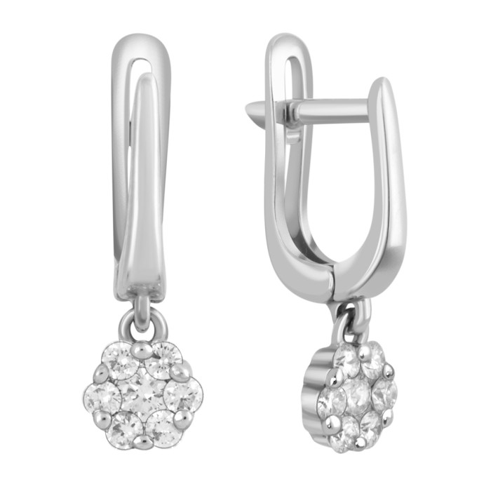 Серьги из белого золота с бриллиантами (032603)