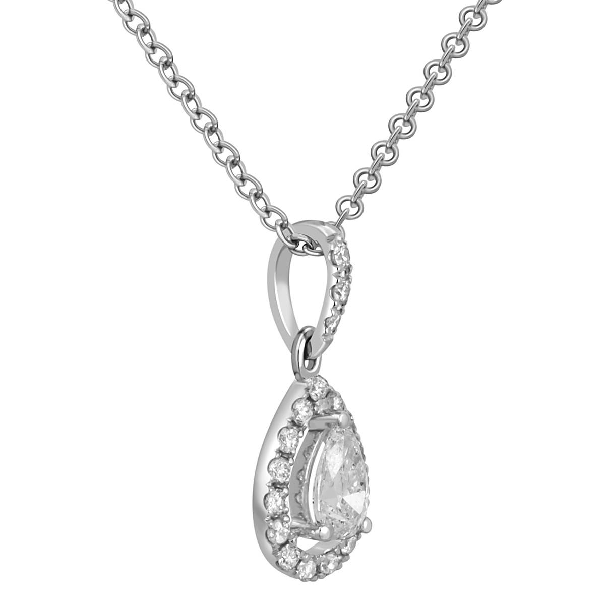 Кулон из белого золота с бриллиантами (046997)