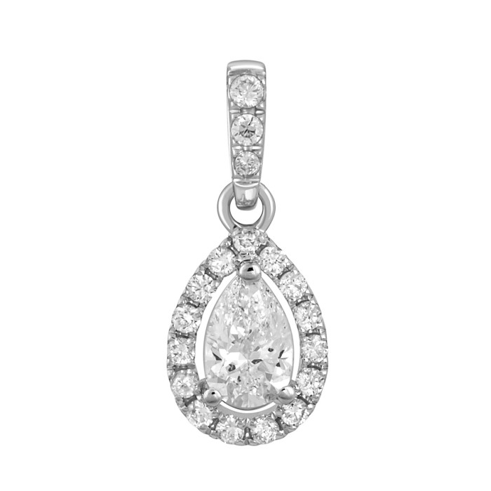 Кулон из белого золота с бриллиантами (046997)