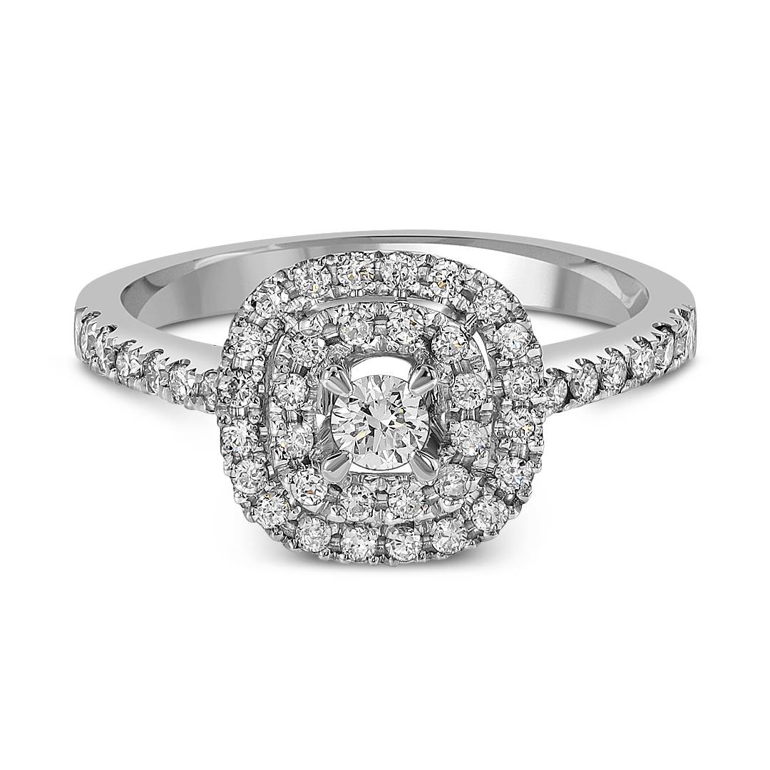 Кольцо из белого золота с бриллиантами (042546)