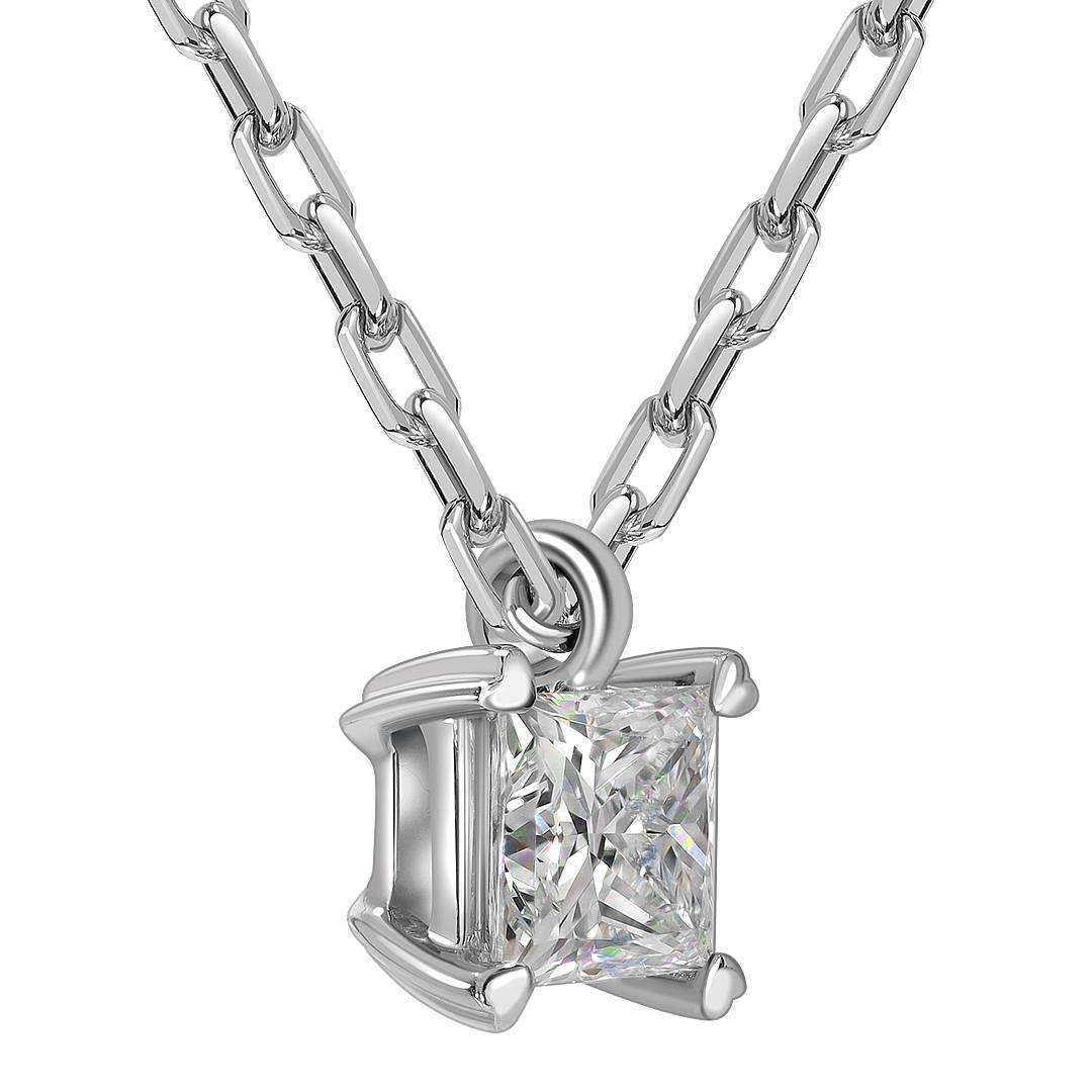 Колье из белого золота с бриллиантом (062915)