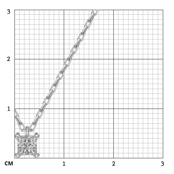 Колье из белого золота с бриллиантом (062915)