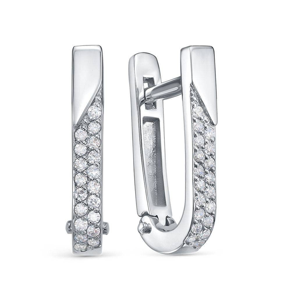 Серьги из платины с бриллиантами (060622)