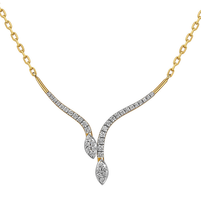 Колье из желтого золота с бриллиантами (059961)