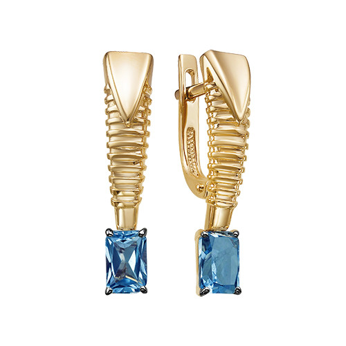 Серьги из красного золота с топазами (042810)