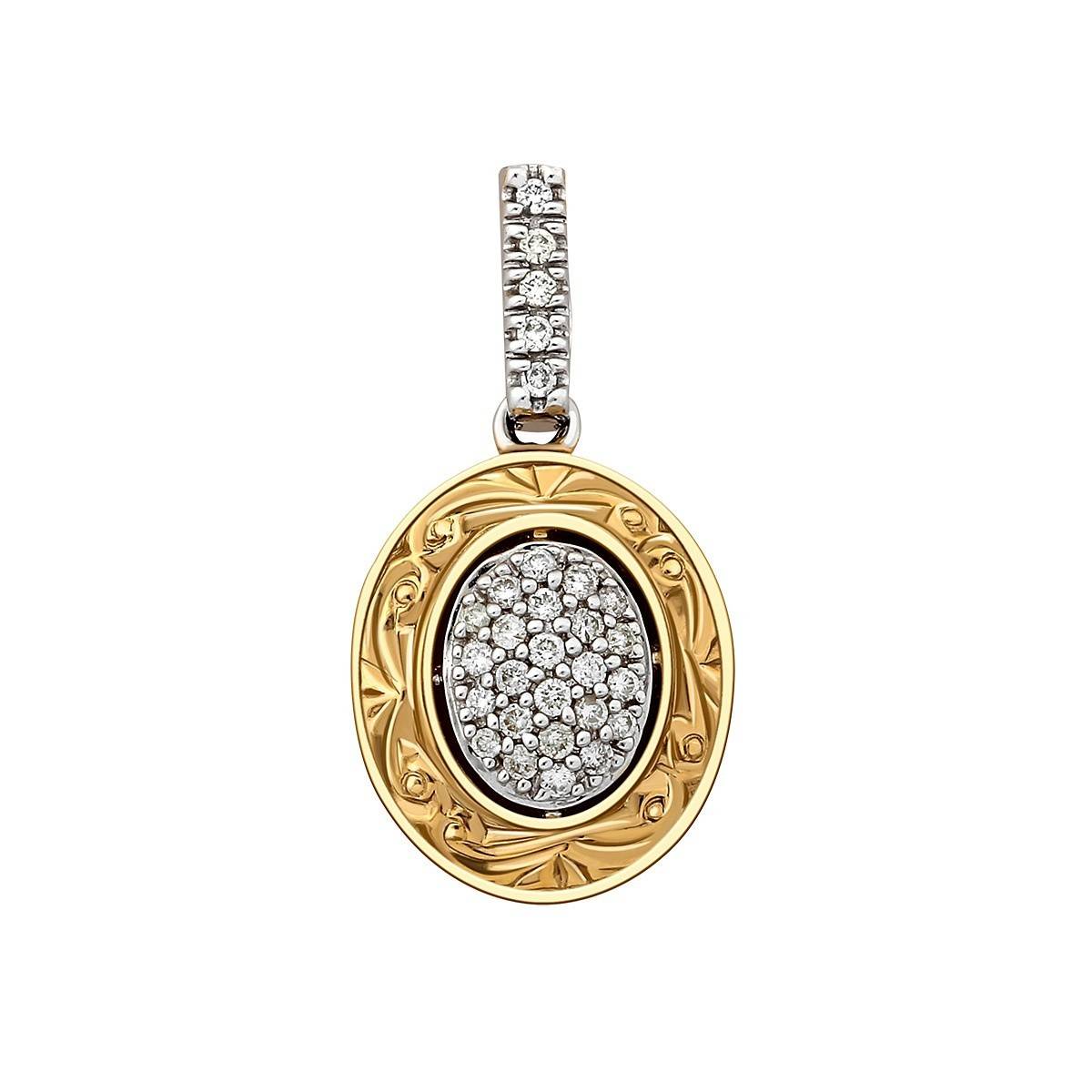 Кулон из комбинированного золота с бриллиантами (017022)