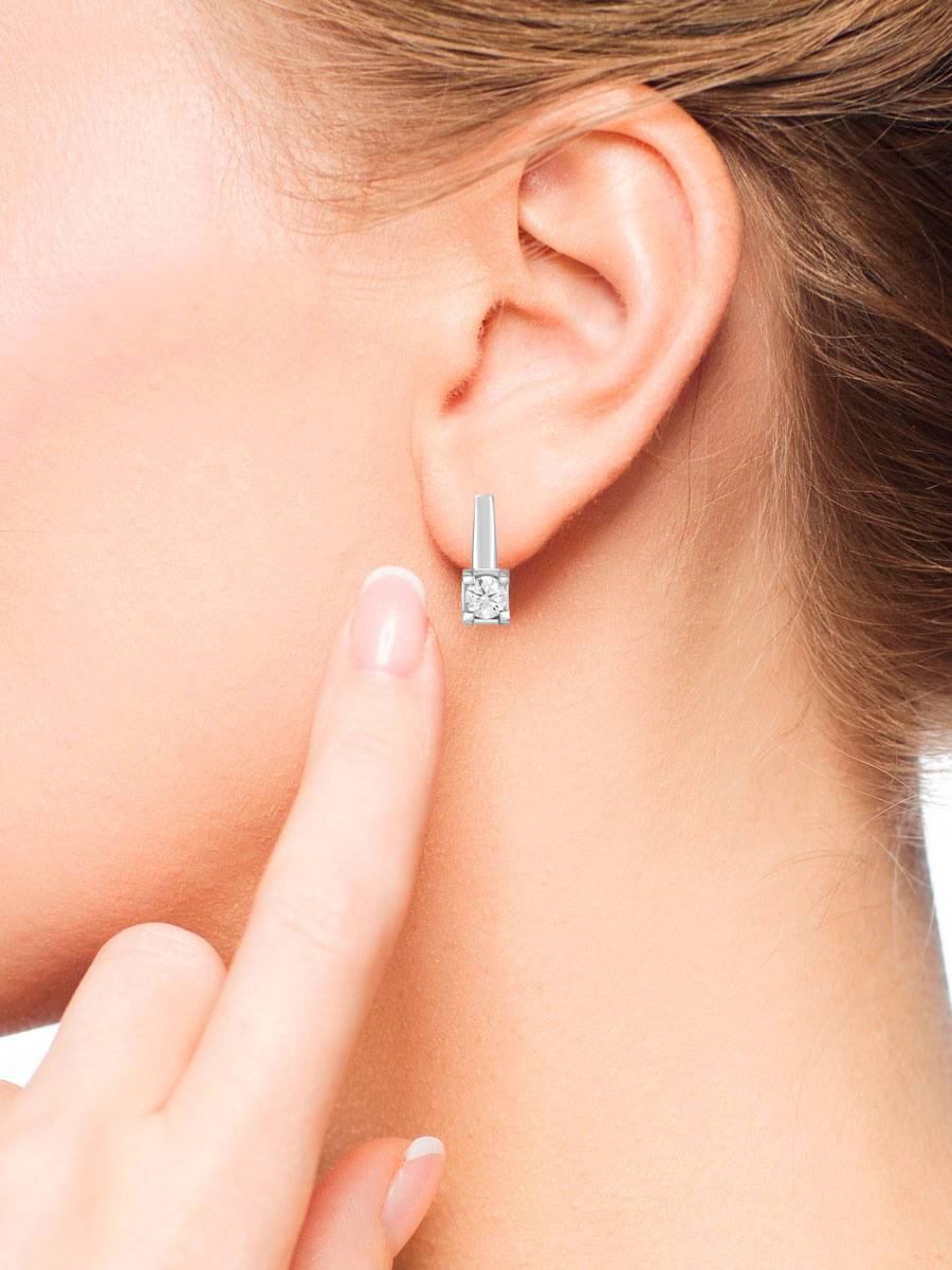 Серьги из белого золота с бриллиантами (042503)