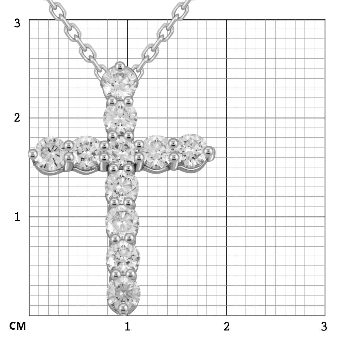 Колье крест из белого золота с бриллиантами (046834)