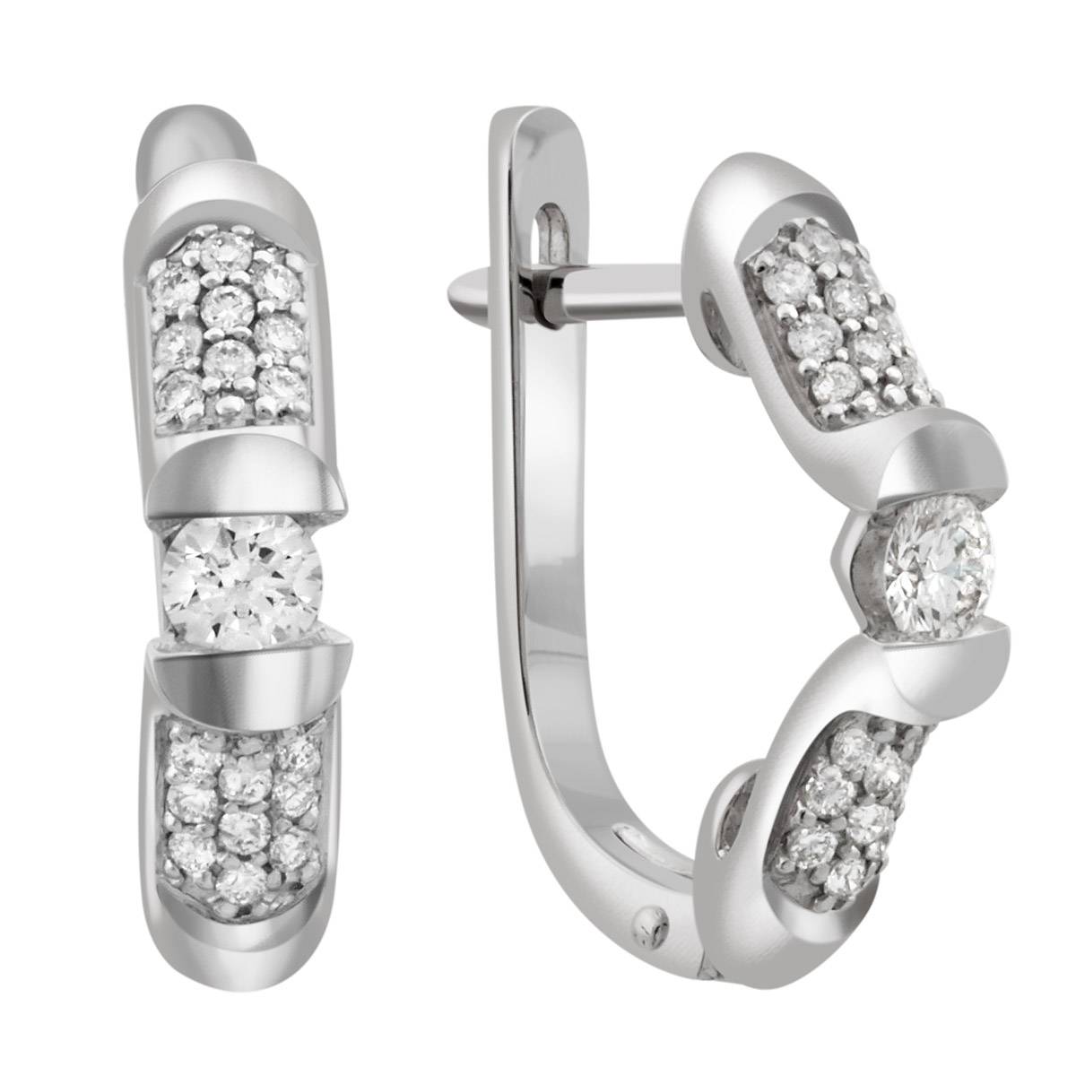 Серьги из белого золота с бриллиантами (036128)