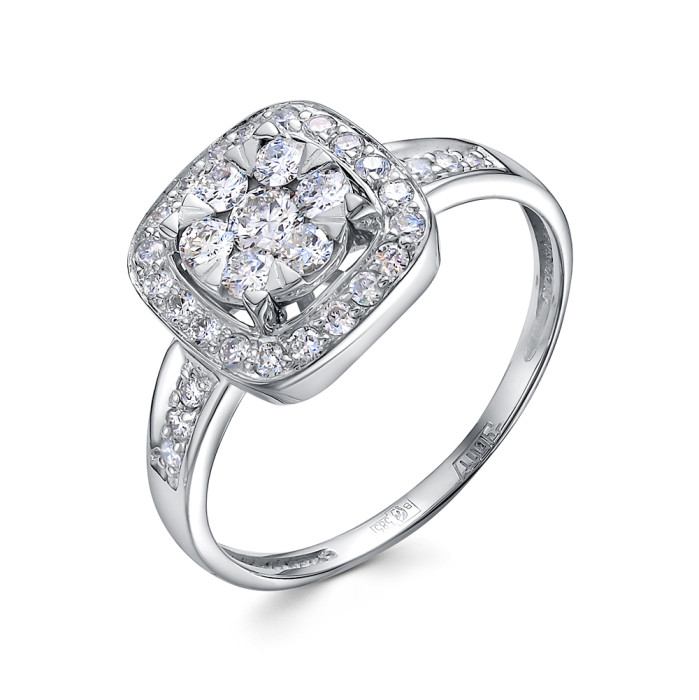 Кольцо из платины с бриллиантами (058383)