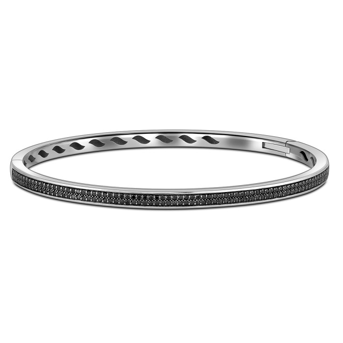 Браслет из белого золота с чёрными бриллиантами (050081)