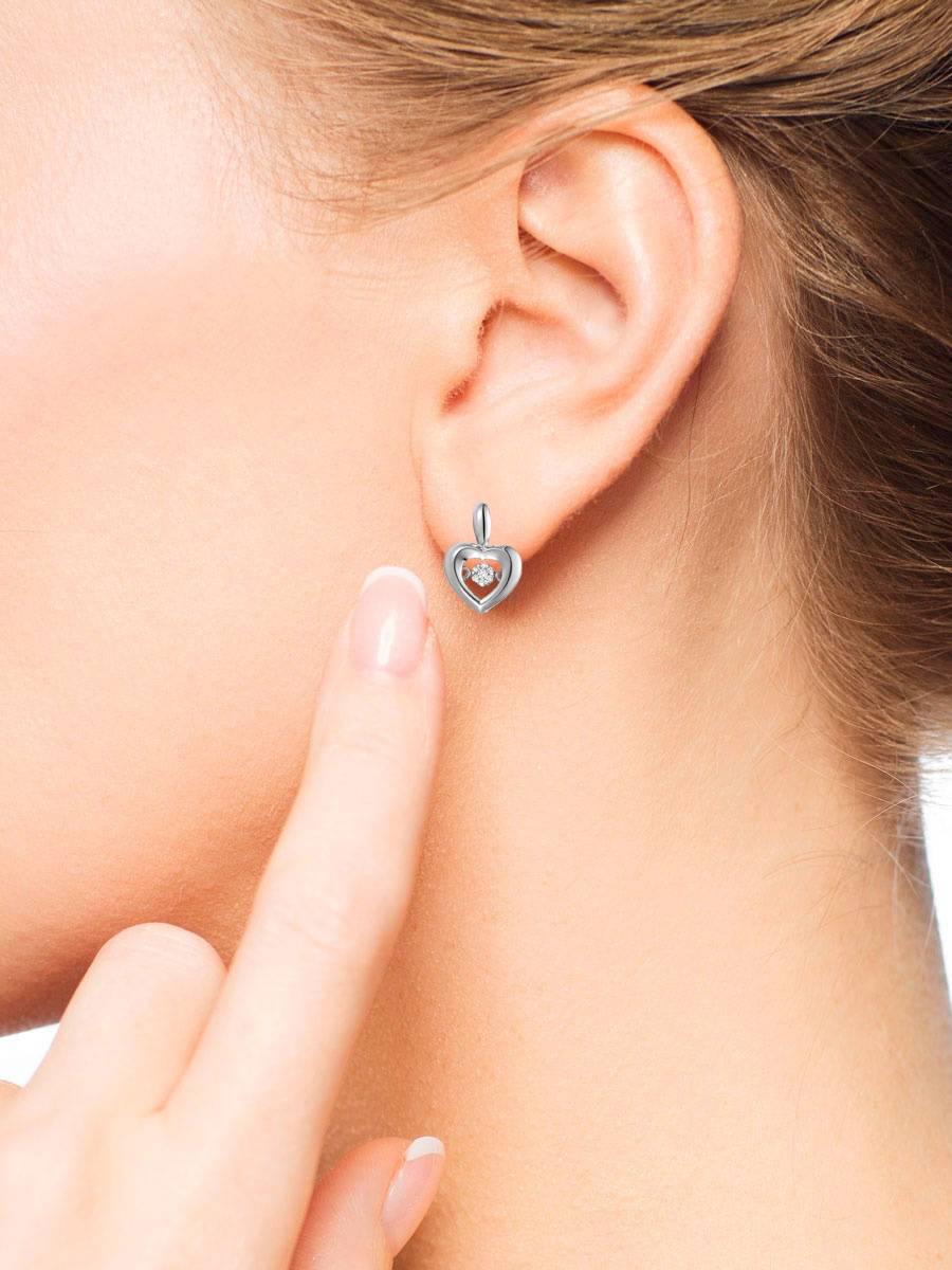 Серьги из белого золота с бриллиантами (059570)