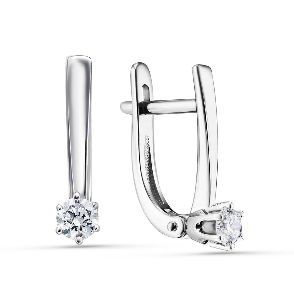 Серьги из белого золота с бриллиантами (058769)