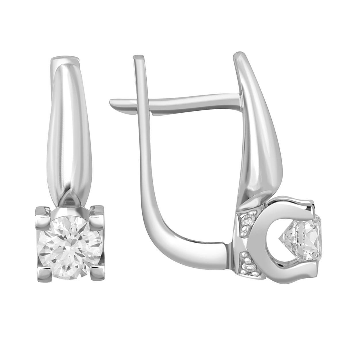 Серьги из белого золота с бриллиантами (043947)