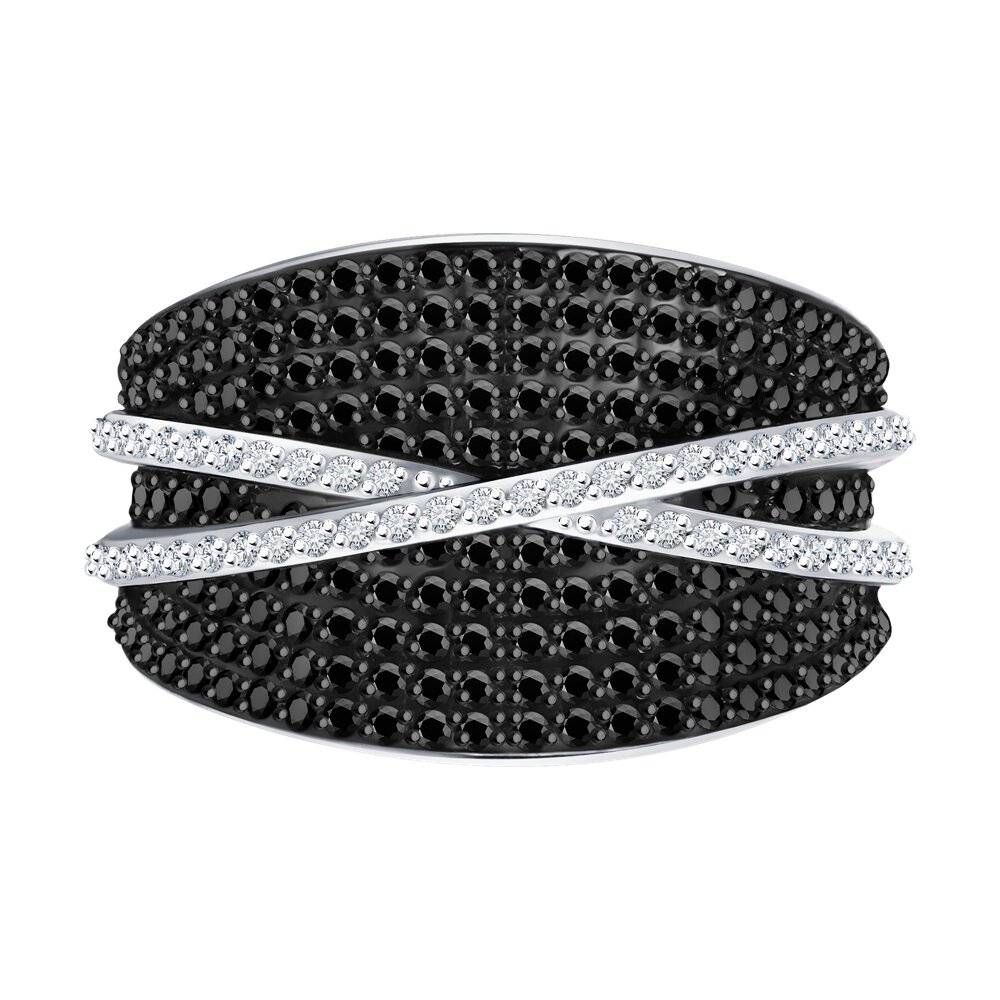 Кольцо из белого золота с бриллиантами (052784)