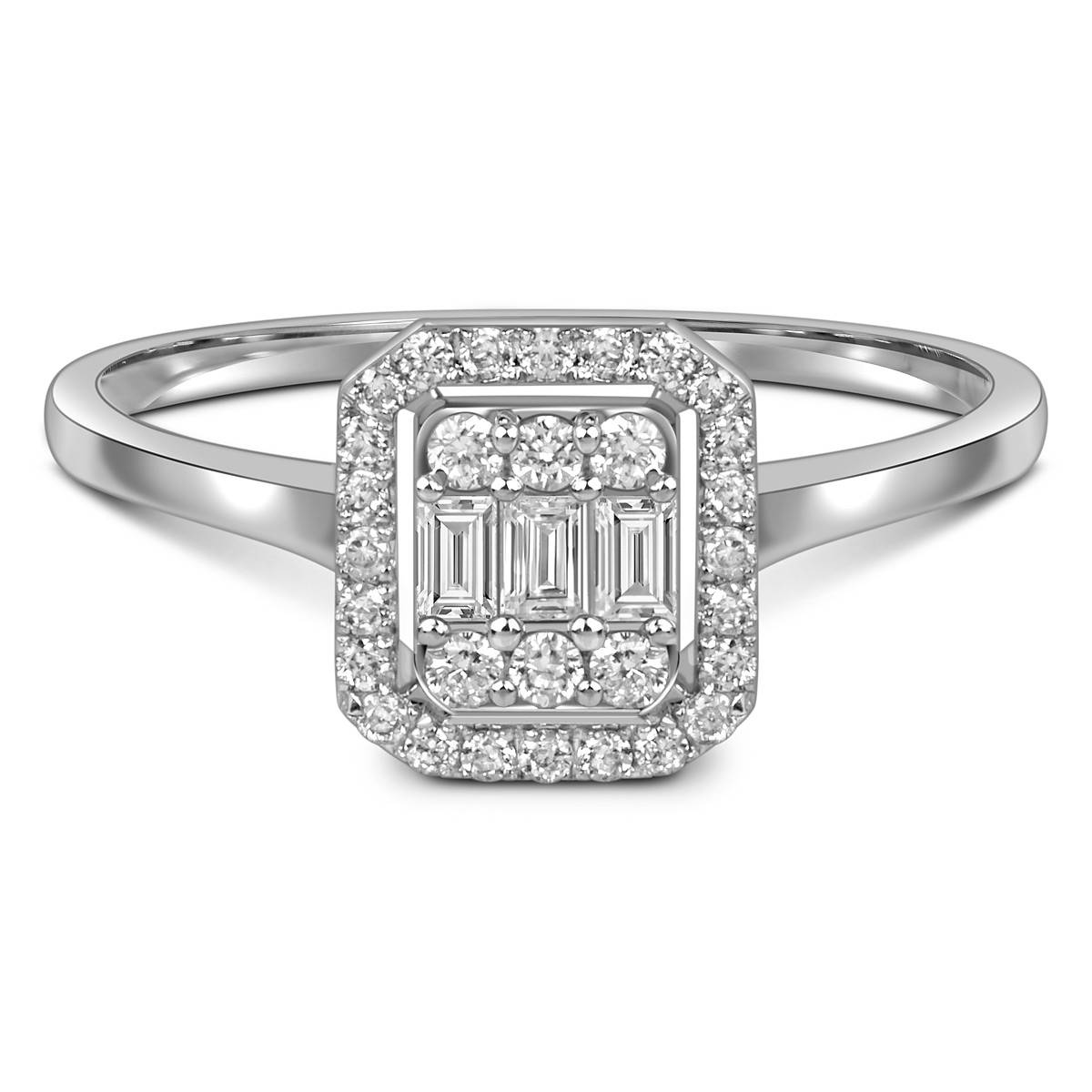 Кольцо из белого золота с бриллиантами (054157)