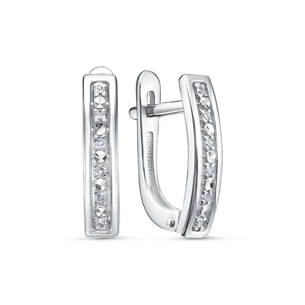 Серьги из белого золота с бриллиантами (061084)