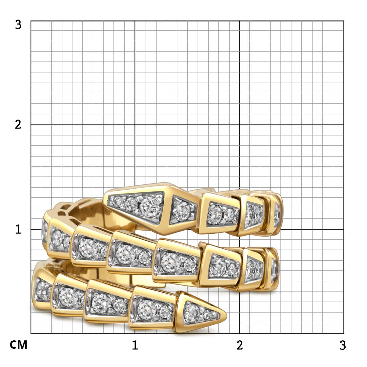 Кольцо из жёлтого золота с бриллиантами (058451)