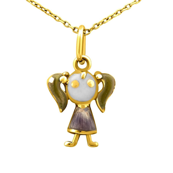 Колье из жёлтого золота с эмалью (022373)