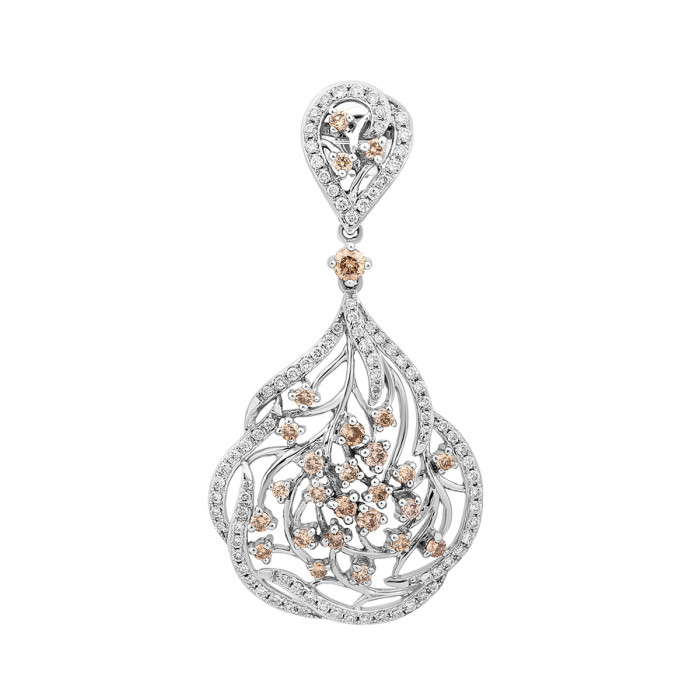 Кулон из белого золота с бриллиантами (046533)