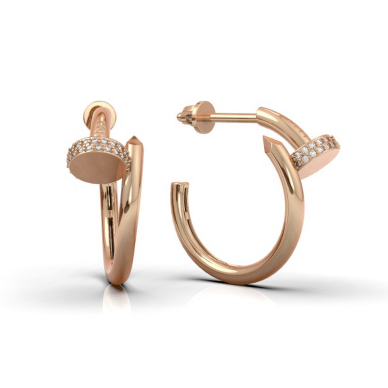 Серьги из красного золота с бриллиантами (051127)